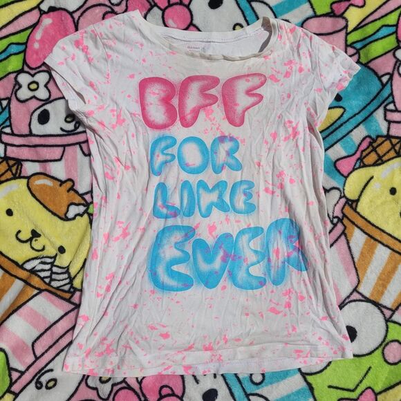 BFF For Like Ever Funny 2000s Size XL Old Navy Y2K Scenecore Shirt Alternative - Picture 1 of 6